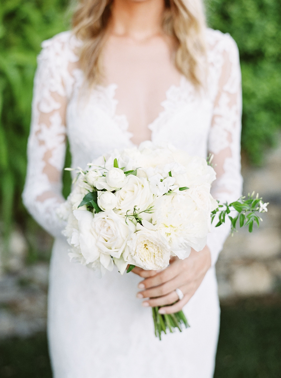 all white wedding bouquet