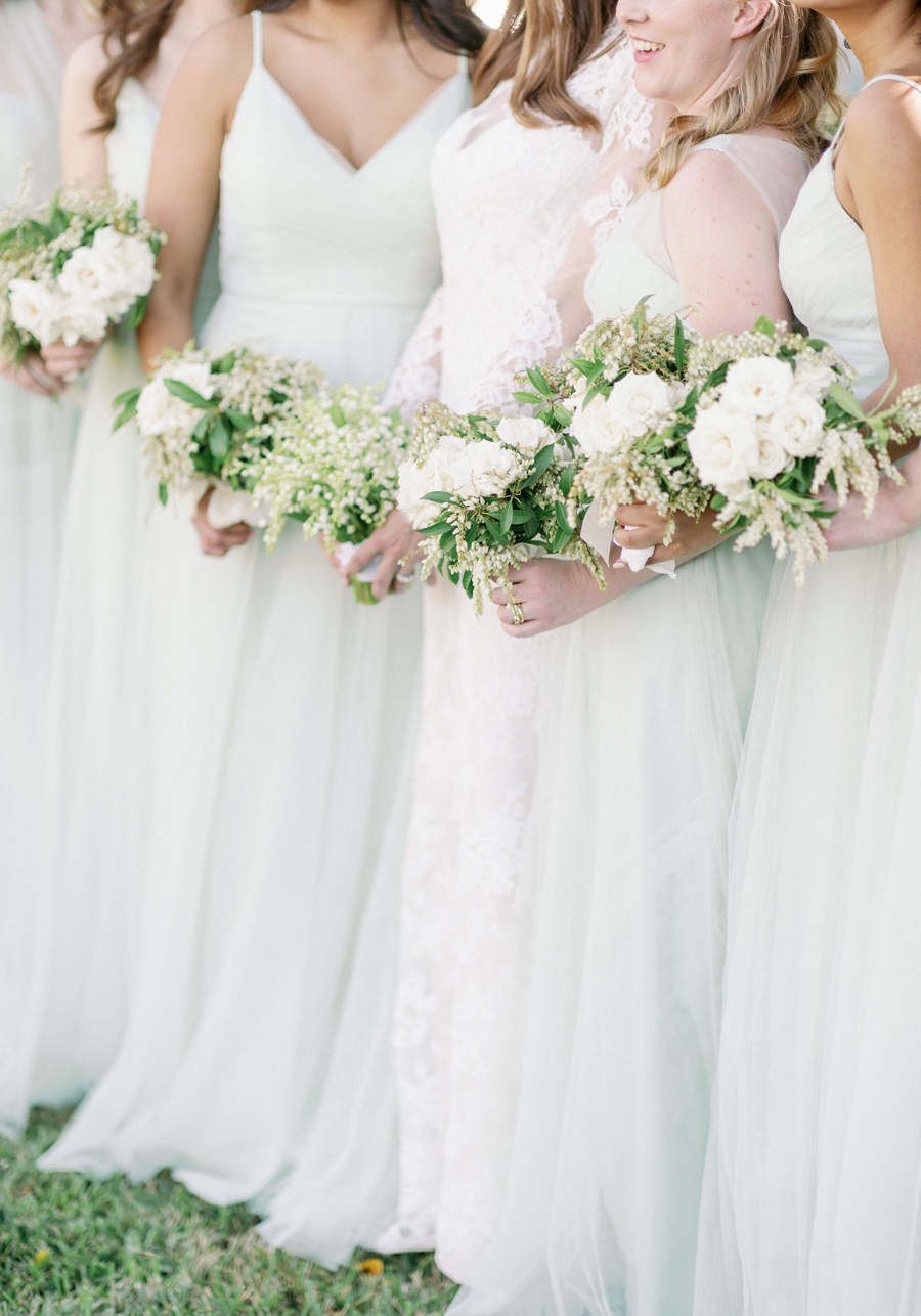 all white bridesmaid bouquets