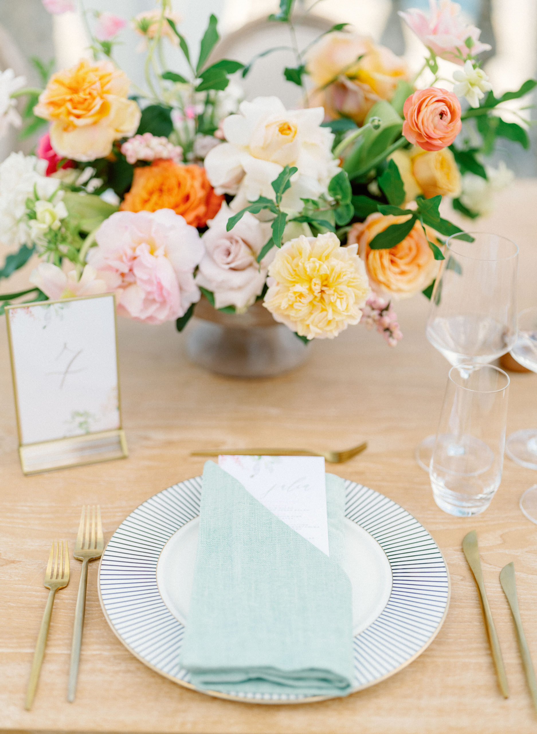 colorful linen napkin, whimiscal, centerpiece 