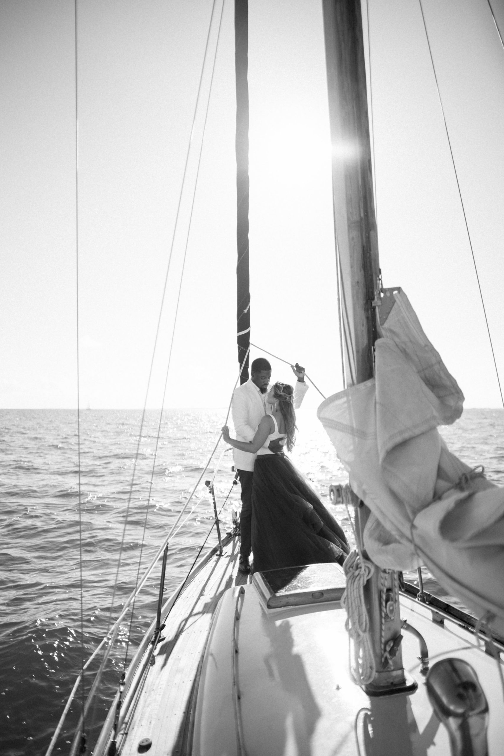 biscayne bay miami sailboat engagement photographer