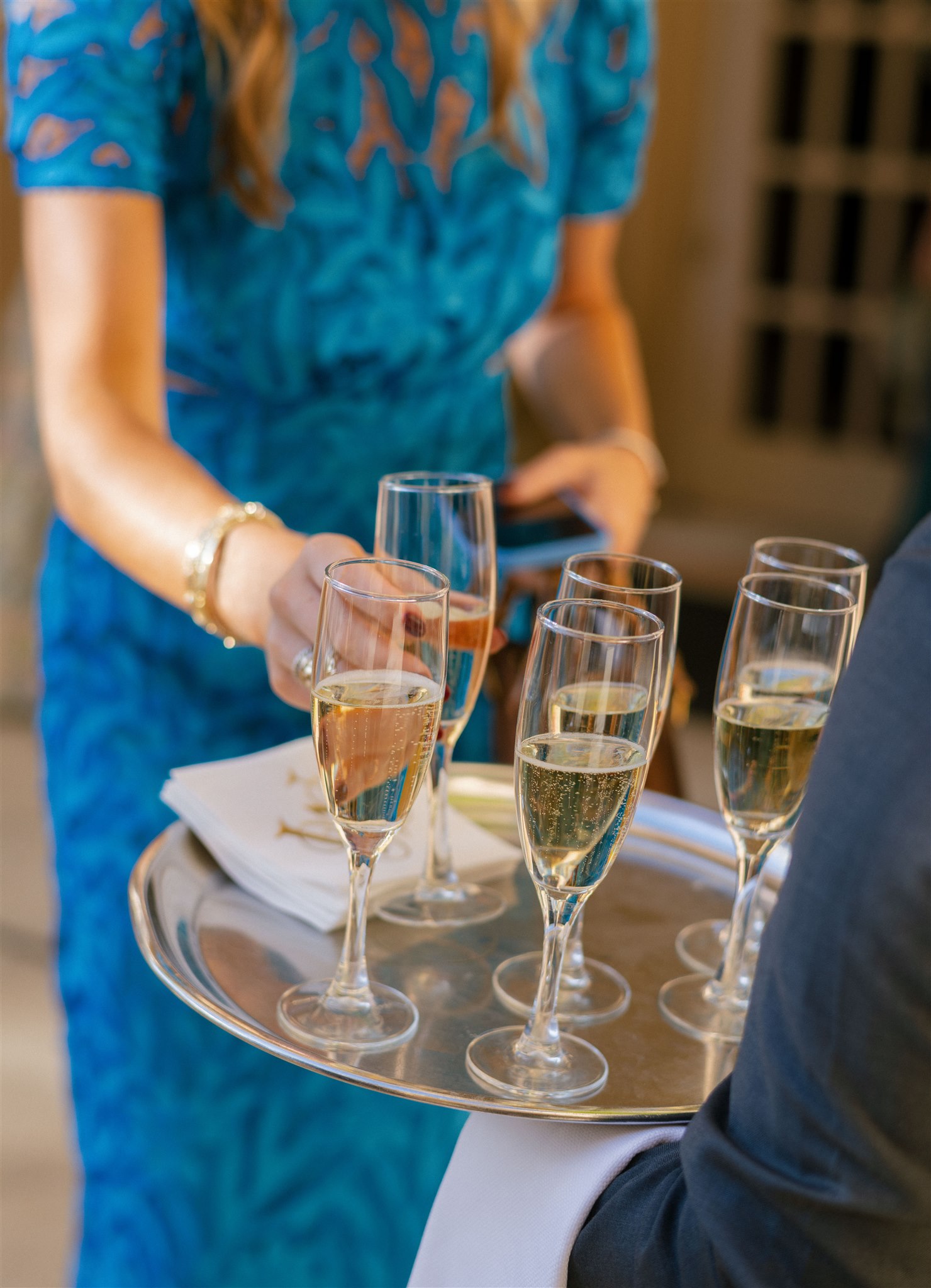 Passed champagne toast at Ritz Carlton Naples wedding reception