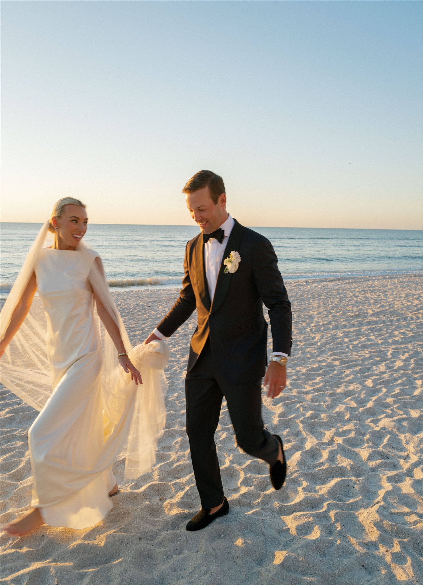 Newlyweds on Naples, FL beach
