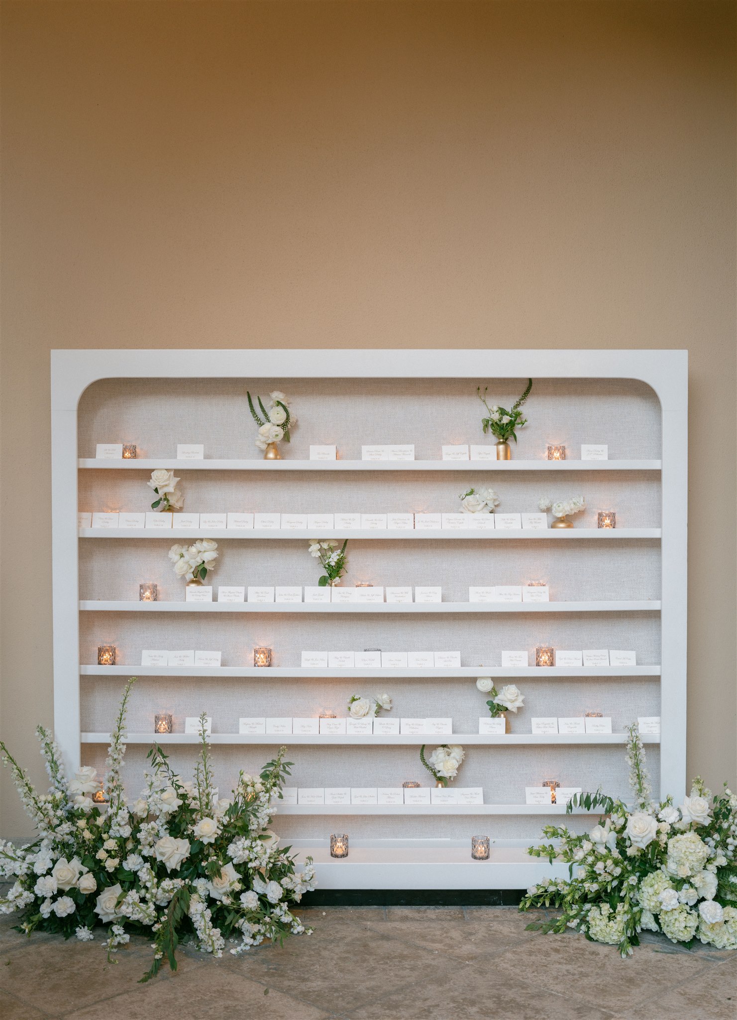 Seating chart display with florals
